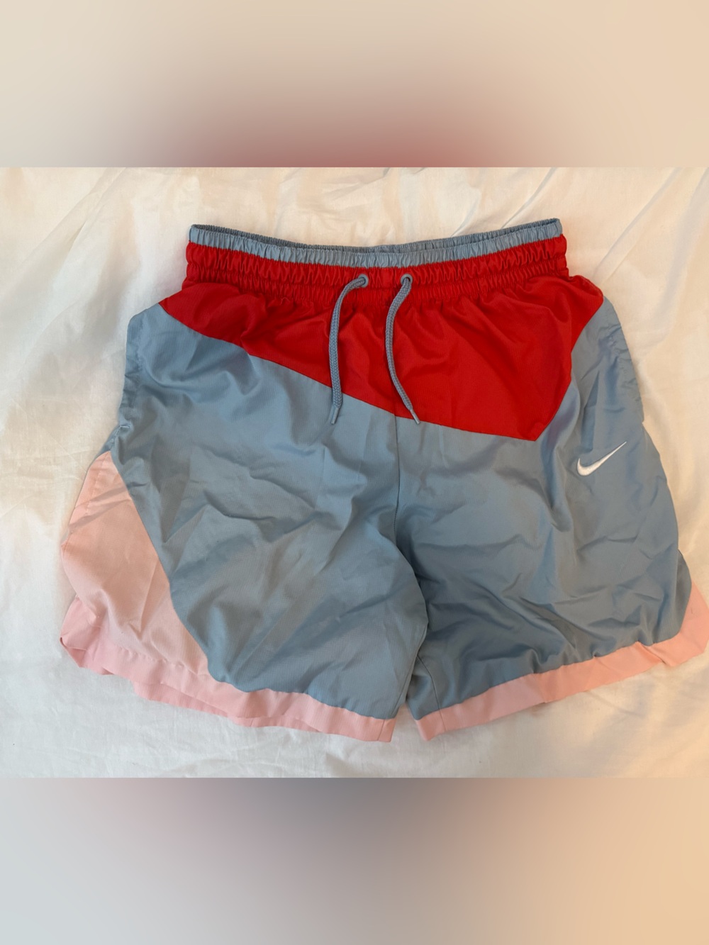 Nike Men’s Nylon Shorts (Light Blue, Red, & Pink)